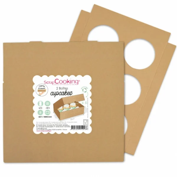 Acheter ❤️ Boîte Cupcake en Carton 17 x 25 x 8,5 cm (x2) Scrapcooking 😀 1