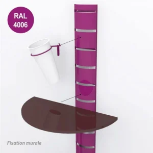 Sortie ✔️ Colonne Murale 1800 Mm Pour Tablette Ou Supports Seaux – Violet ✔️ 6