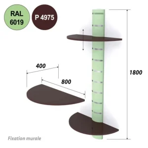 Tout neuf 🎁 Colonne Murale + 3 Tablettes 800 Mm – Vert Anis + Marron 🧨 6