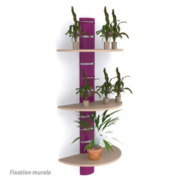 Meilleure affaire 🔥 Colonne Murale + 3 Tablettes 800 Mm – Violet + Beige ✔️ 1