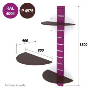 Budget 👍 Colonne Murale + 3 Tablettes 800 Mm – Violet + Marron 🔥 6