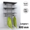 Meilleure vente ⭐ Etagére Murale Vélo 1800 Mm -kit 3 Tablettes + Penderie – 900 Mm – Blanc 🌟 5