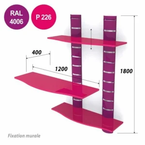 De gros 🥰 Kit 2 Colonnes Murales + 3 Tablettes 1200 Mm Fleurs – Violet + Rose – Par 2 ✨ 6