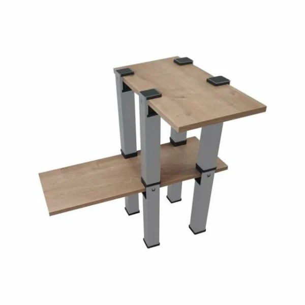 Meilleure vente 🧨 Kit Etagère Modulable – 2 Plateaux Et 8 Pieds Gris 💯 1