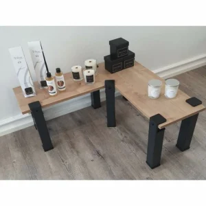 Meilleure vente 🧨 Kit Etagère Modulable – 2 Plateaux Et 8 Pieds Gris 💯 8