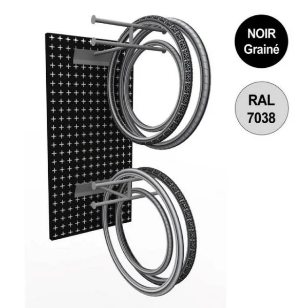 Vente flash 😉 Panneau Mural Vélo 1200 Mm -kit 2 Supports Pneus – Noir – Par 4 🔔 1