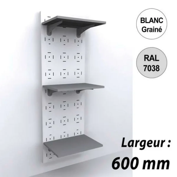 Grosses soldes 👏 Panneau Mural Vélo 1800 Mm – Kit 3 Tablettes – 600 Mm – Blanc – Par 2 ⌛ 1