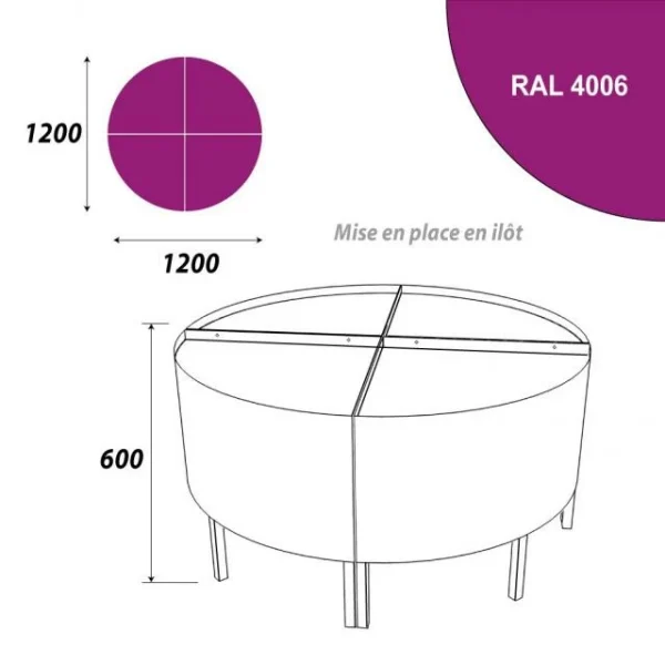 Offres ⭐ Présentoir 1200 Mm- Podium Présentation Fleurs – 1 Niveau – Violet ✨ 4