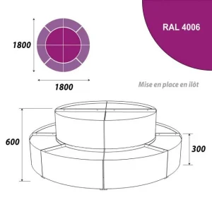 De gros ⌛ Présentoir 1800 Mm – Podium Présentation Fleurs – 2 Niveaux – Violet ❤️ 10