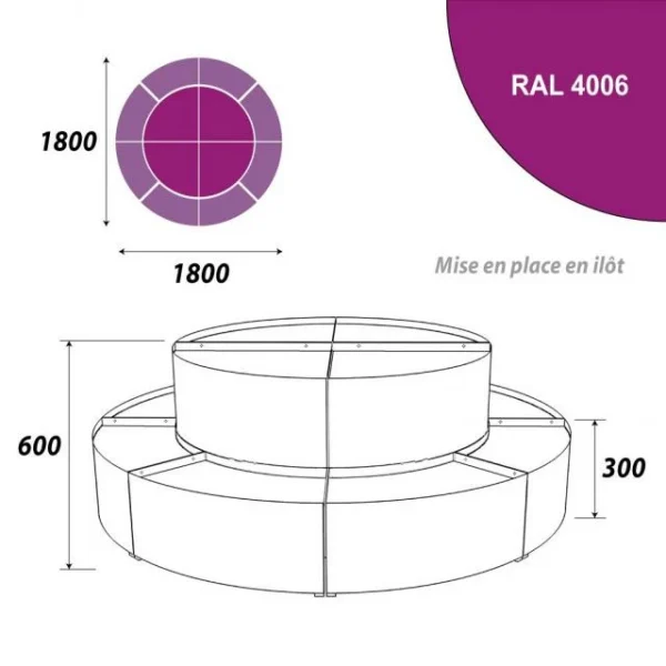 De gros ⌛ Présentoir 1800 Mm – Podium Présentation Fleurs – 2 Niveaux – Violet ❤️ 4