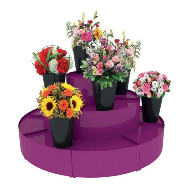 De gros 😀 Présentoir 1800 Mm – Podium Présentation Fleurs – 3 Niveaux – Violet 😀 1