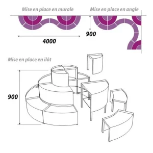 De gros 😀 Présentoir 1800 Mm – Podium Présentation Fleurs – 3 Niveaux – Violet 😀 12