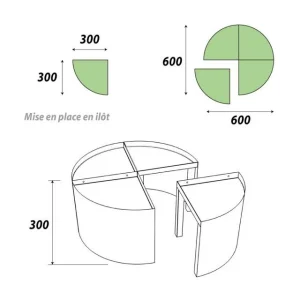 Budget ⭐ Présentoir 600 Mm – Podium Présentation Fleurs – 1 Niveau – Vert Anis – Par 4 ⌛ 12