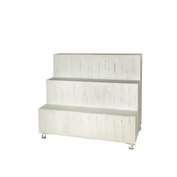 Meilleure affaire 🤩 Présentoir Fleuriste 3 étages Blanc Bois Massif 130x79x110 TRADIS 😀 1