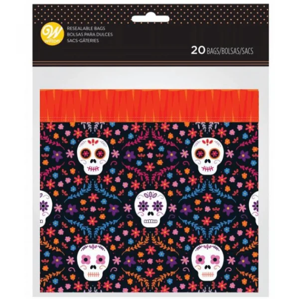 Bon marché 🛒 Sachet Bonbon Fête des Morts Mexique 🧛 Halloween Wilton (x20) ✨ 1