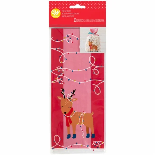 Nouveau ✨ Sachet Bonbon Renne de Noël 10×24.1cm (x20) Wilton ⌛ 1