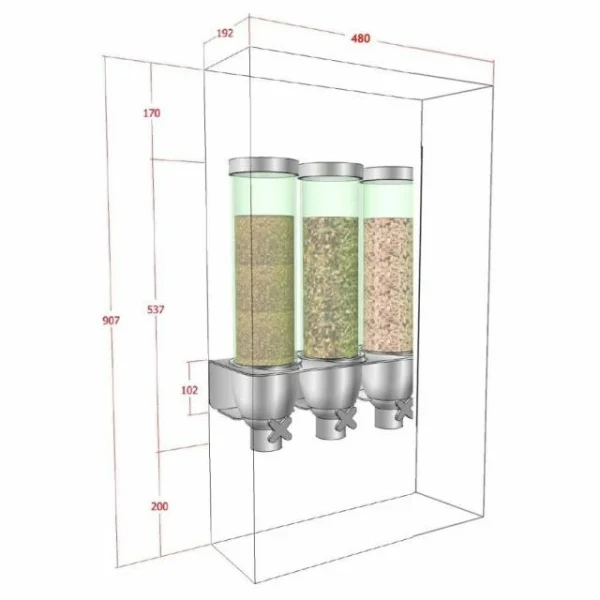 Grosses soldes 🔥 Support Prévu Pour 3 Silos Distributeur Vrac – Par 1 🤩 1