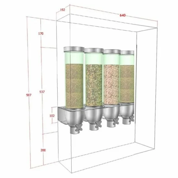 Bon marché ❤️ Support Prévu Pour 4 Silos Distributeur Vrac – Par 2 ❤️ 1