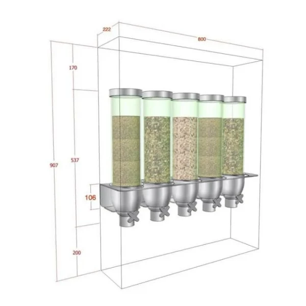 Offres 😍 Support Prévu Pour 5 Silos Distributeur Vrac – Par 2 😍 1