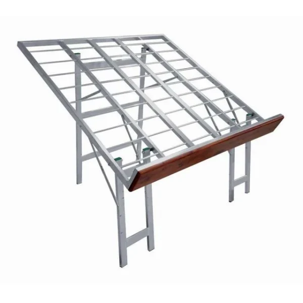 Meilleur prix 🤩 Table Aluminium Inclinée Front Bois 120x120x97cm 💯 1